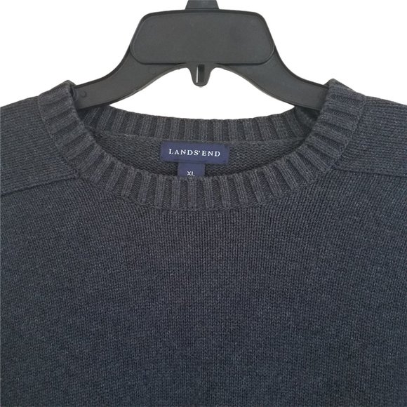Men's Land's End Knit Pullover Sweater Like New Size XL Charcoal Gray Black - Picture 3 of 10